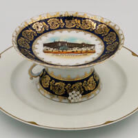 This is looking from the front slightly down to get the full view. You can see the details on the pieces used as well as the pearl flower.